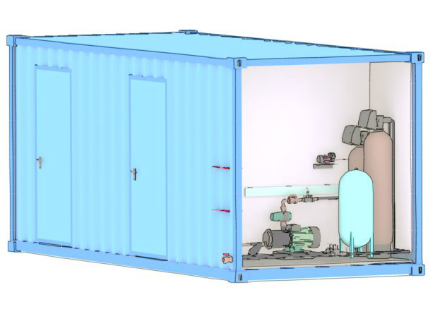 Автономная станция водоподготовки в морском контейнере.  