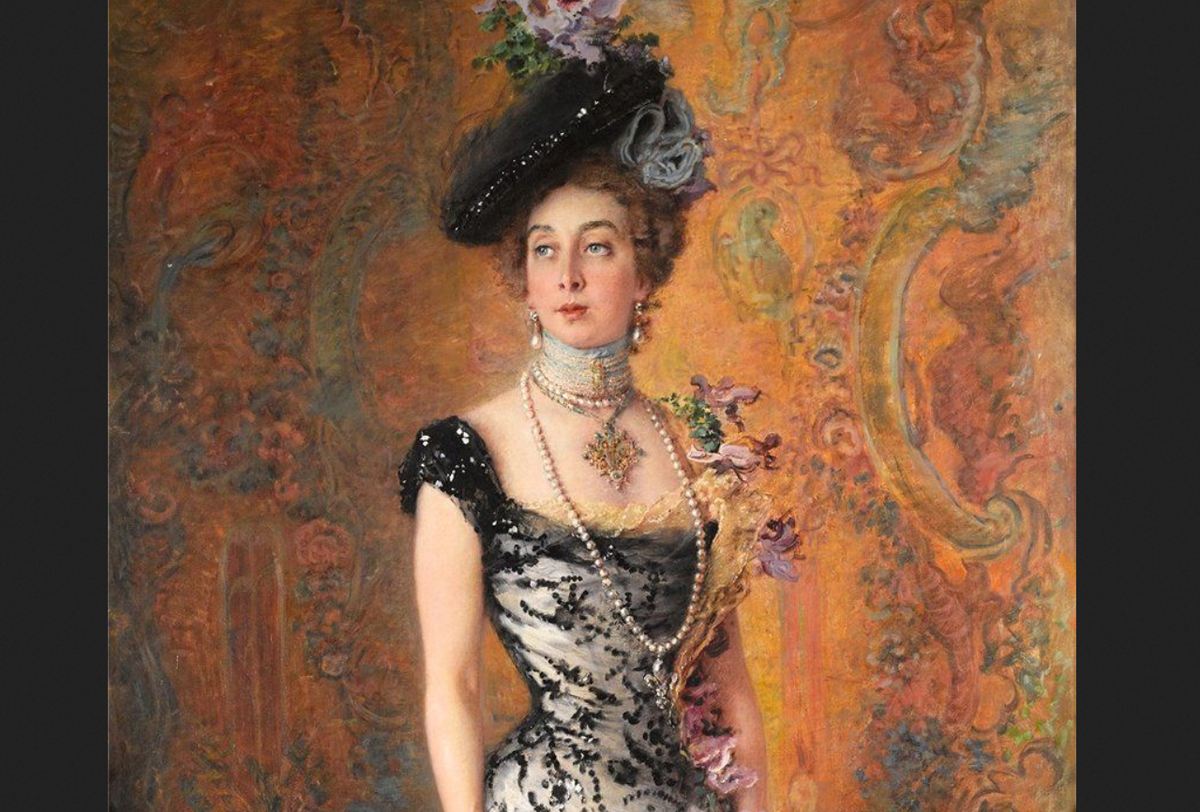 Константин Маковский. "Портрет жены", фрагмент