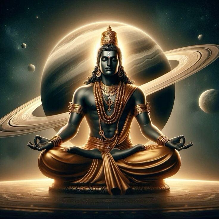 Изображение божества планеты Сатурн в ведической (индийской) астрологии - Шани Дэва