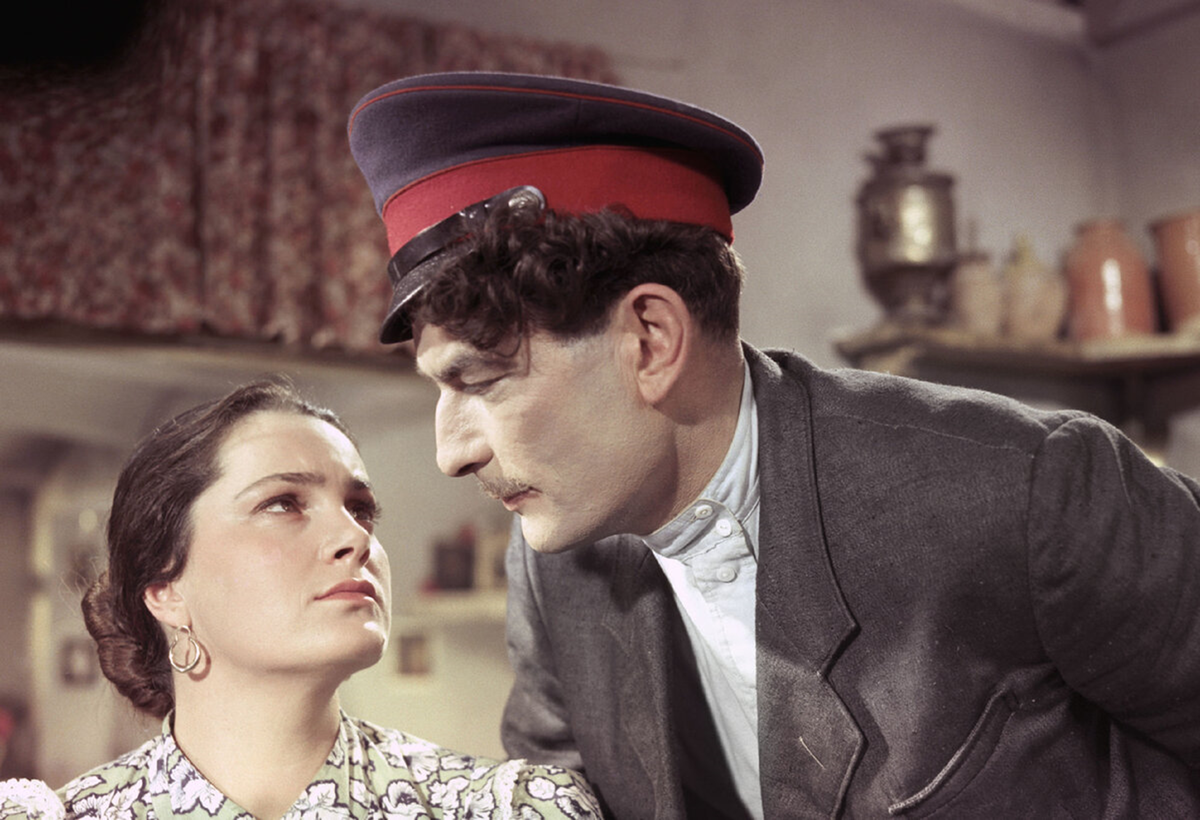 С Элиной Быстрицкой в фильме "Тихий Дон", 1957-1958 гг