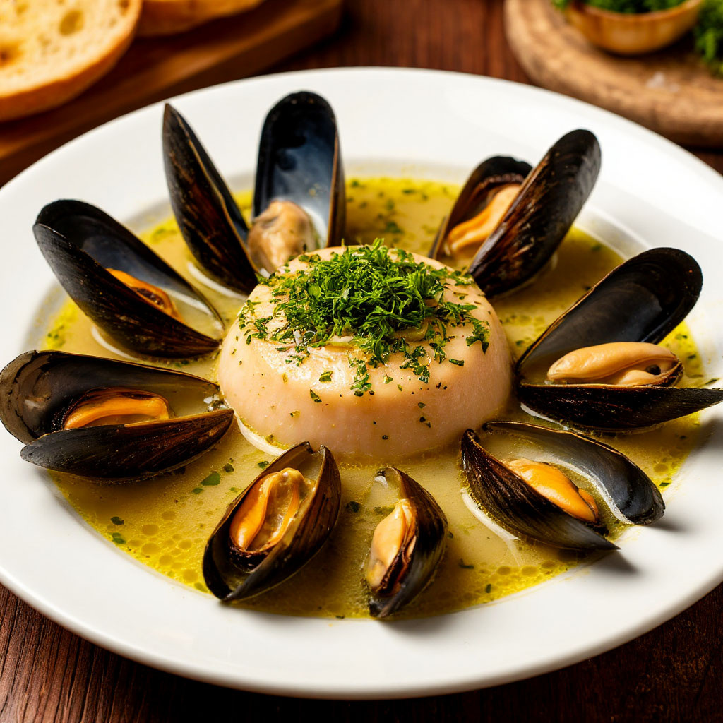 Бузара в белом с мидиями