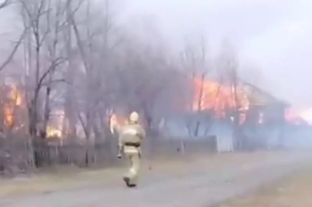    Пожар в посёлке Ирша.