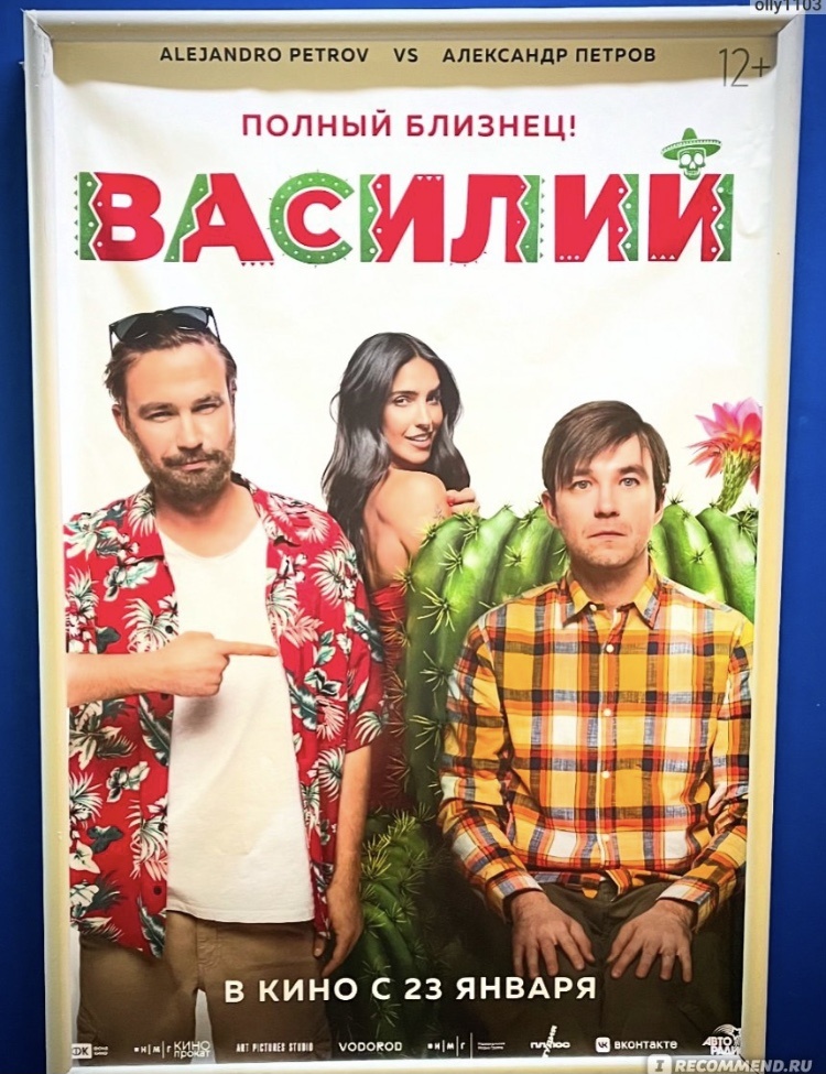 Вот это было на стойке перед кинотеатром. Интригующе! И Василий выглядит забавным… Сразу захотелось посмотреть))