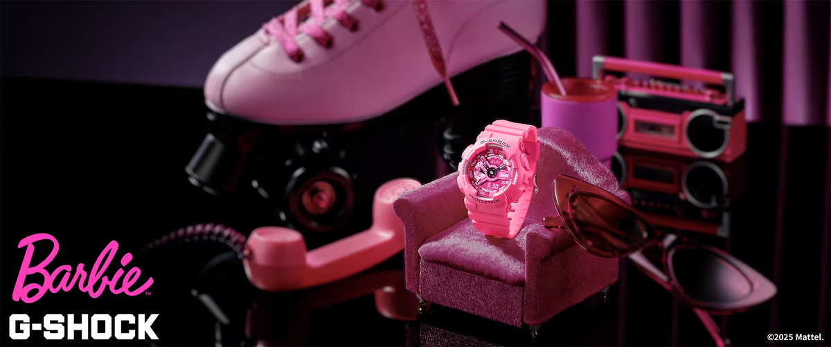 GMA-S110BE-4A BARBIE x G-SHOK watches, gshock.casio.com