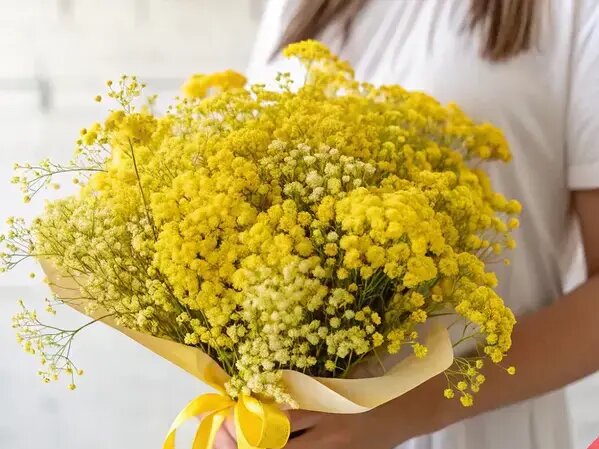  Маленький букетик желтых гипсофил от AzaliaNow Вера Курилыч