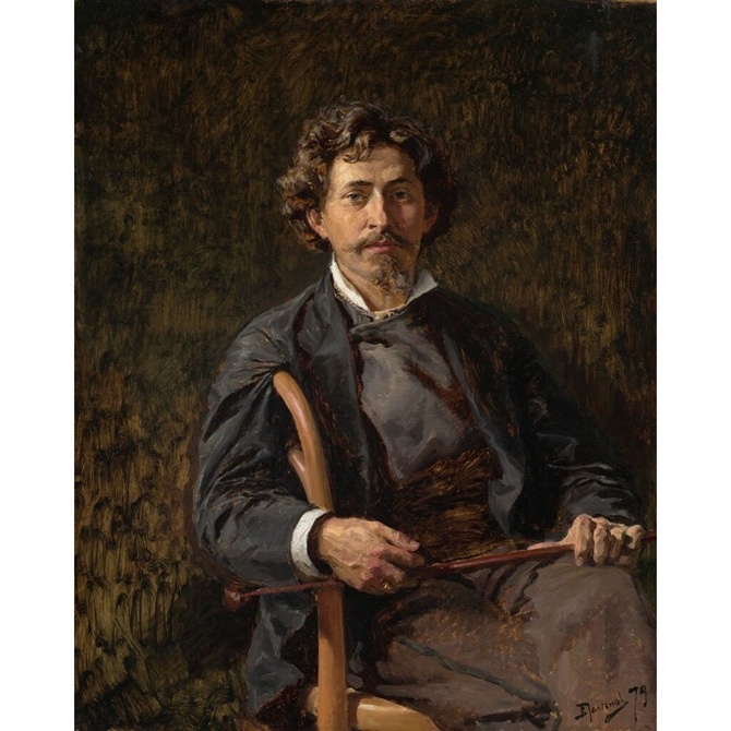 Василий Поленов. Портрет художника И.Е. Репина. 1879. Холст, масло. 77,7 x 62. Государственная Третьяковская галерея