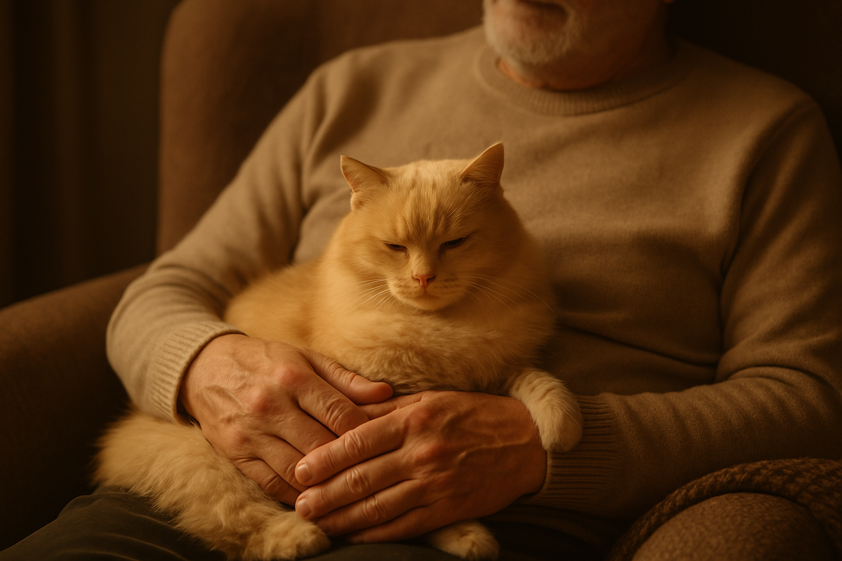 Кошка Муся каждую ночь ложилась на грудь своего хозяина — и просто мурлыкала. Этот ритуал стал настоящей терапией после болезни.