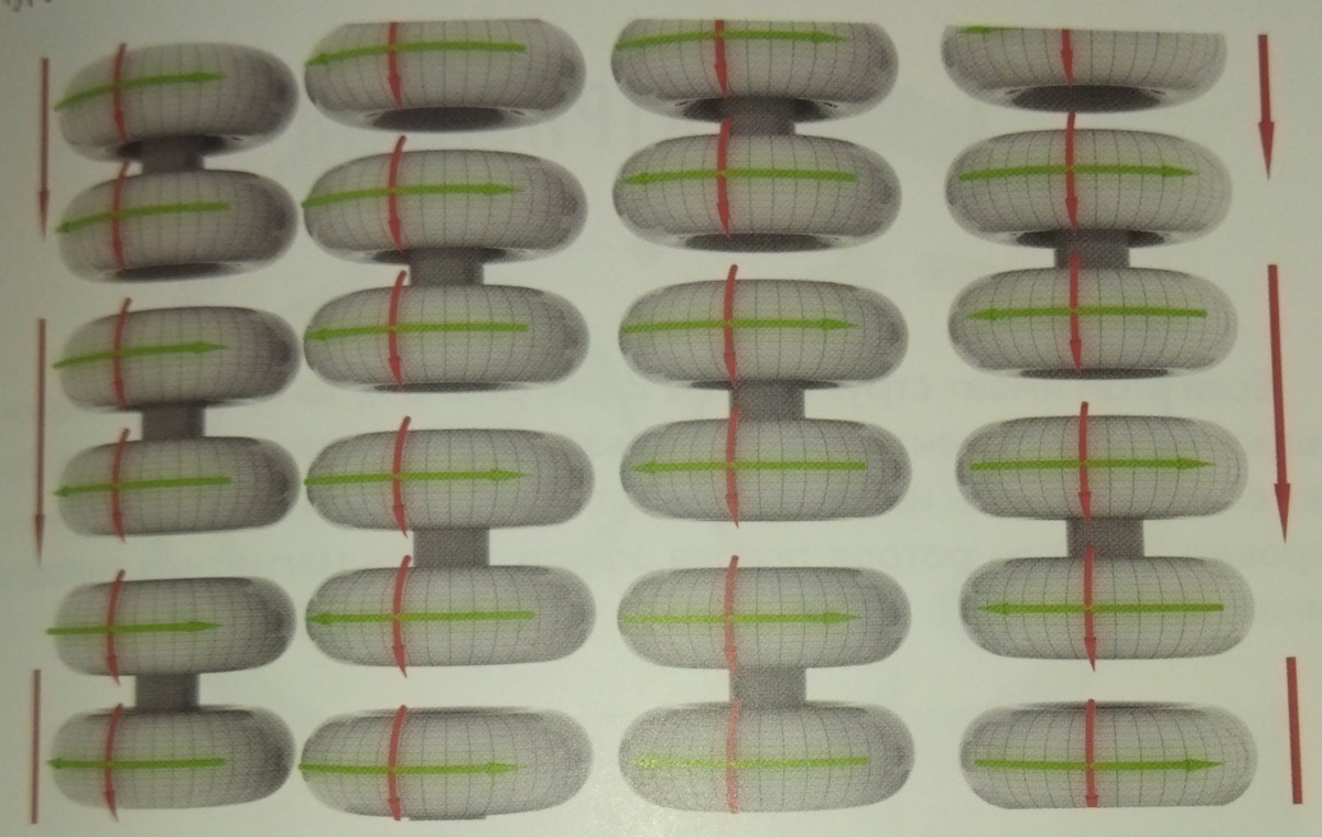 Рис. 1. Выстраивание "намагниченных" атомов. Картинка стащена из книги Дмитрия Лосинец "Эфиродинамика. Вся физика на 100 листах". Надеюсь не сильно будет обижаться!