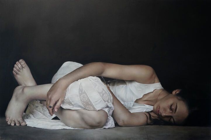 КАРТИНА ХУДОЖНИЦЫ АНН-КРИСТИН РОДА / ANNA-CHRIATINE RODA "  УЛИТКА " холст, масло, 146 х 97 см 2020 Нью-Салемский музей