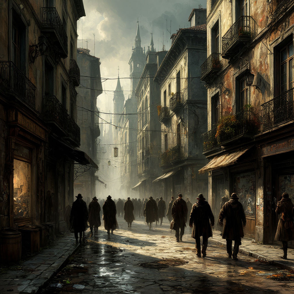 Художественное изображение улиц Тизы - города, где разворачивается действие книги "Добрые Люди".