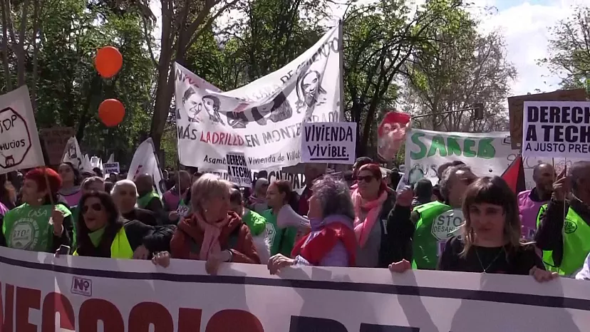 Демонстрация в Мадриде за доступное жилье и снижение цен на аренду