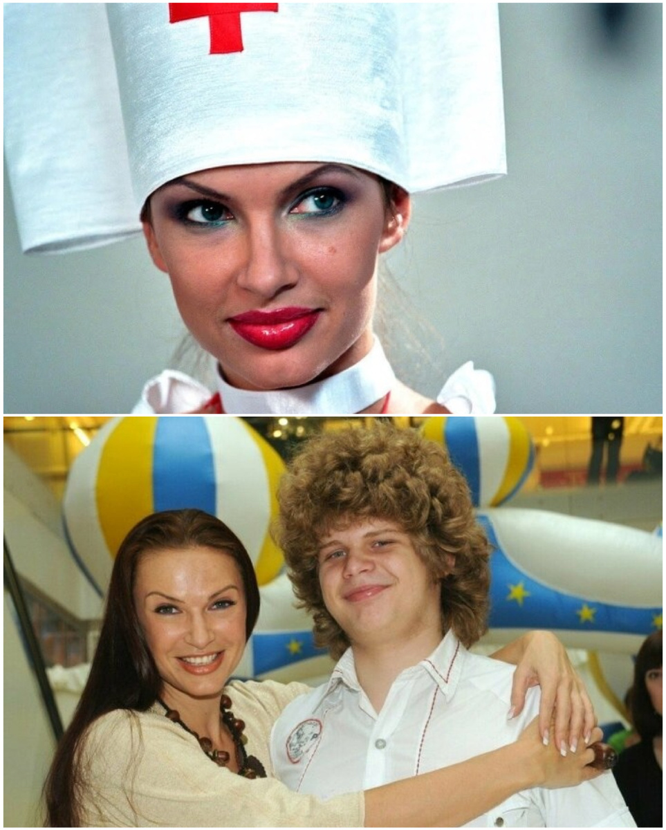 Эвелина Блёданс с сыном Колей