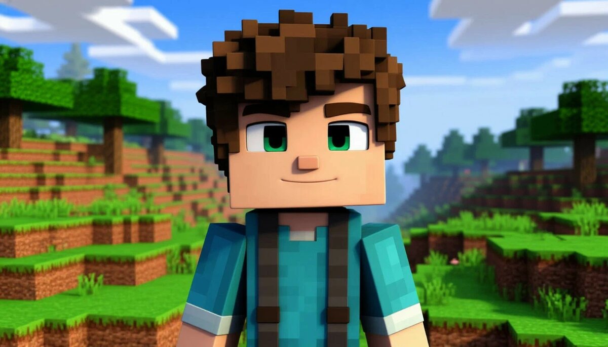 Мальчик реальный красивый, внутри майнкрафта, сюрреализм, фэнтези, шедеврально, эстетично, 10D, бесконечная экспозиция.