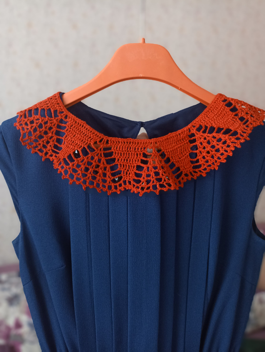 Воротник связан из ниток "Ирис" хлопок 100% крючок №1.25