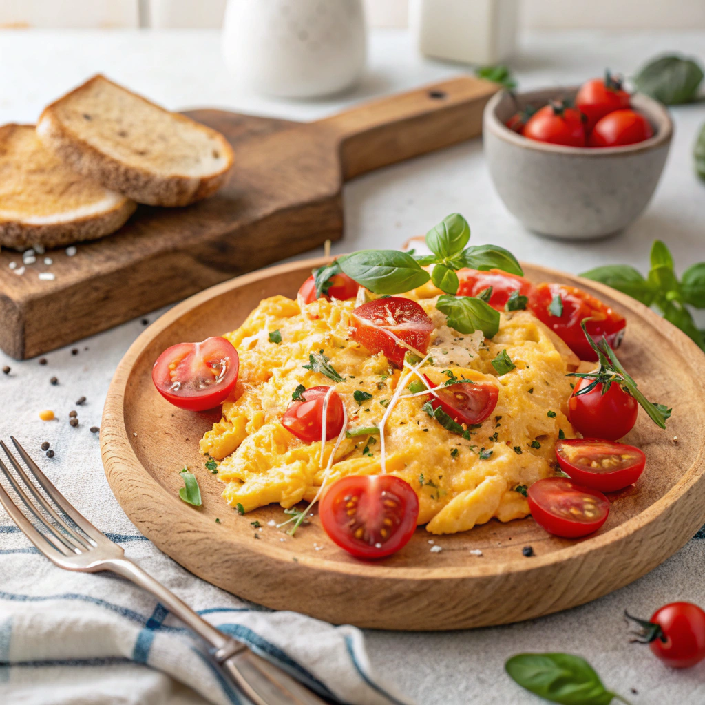 Яичница с помидорами и сыром: простой и вкусный завтрак