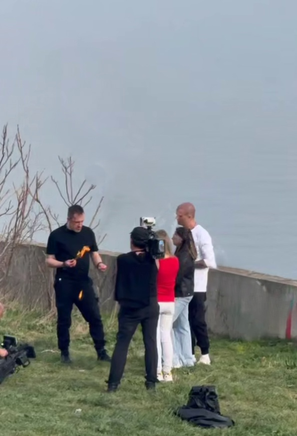 Левин на съёмках