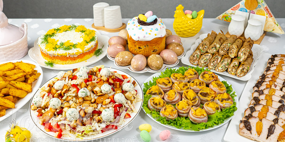 МЕНЮ на Пасху из 8 блюд! Куличи, крашеные яйца, салаты, закуски, мясо и гарнир