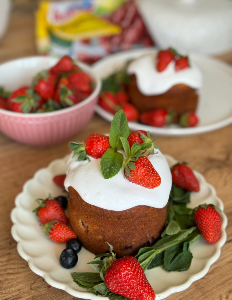 Творожный кулич с клюквой 