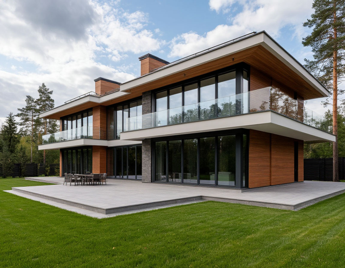 Проект виллы современной архитектуры 1000 м2