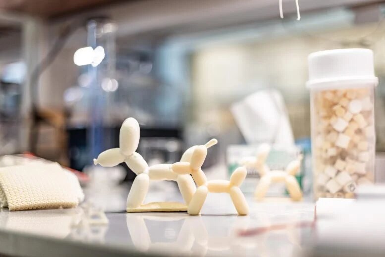 Фигура собаки из самовосстанавливающейся пены. Источник: University of Texas at Dallas