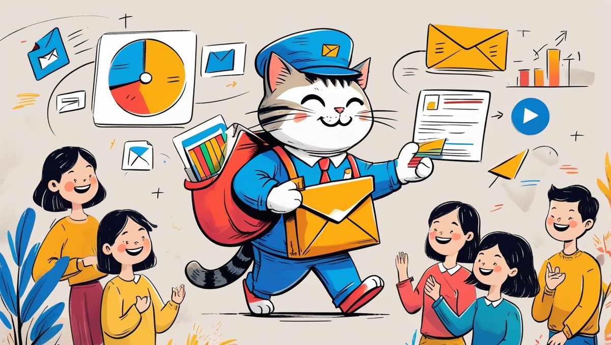 Кот-почтальон, разносящий письма