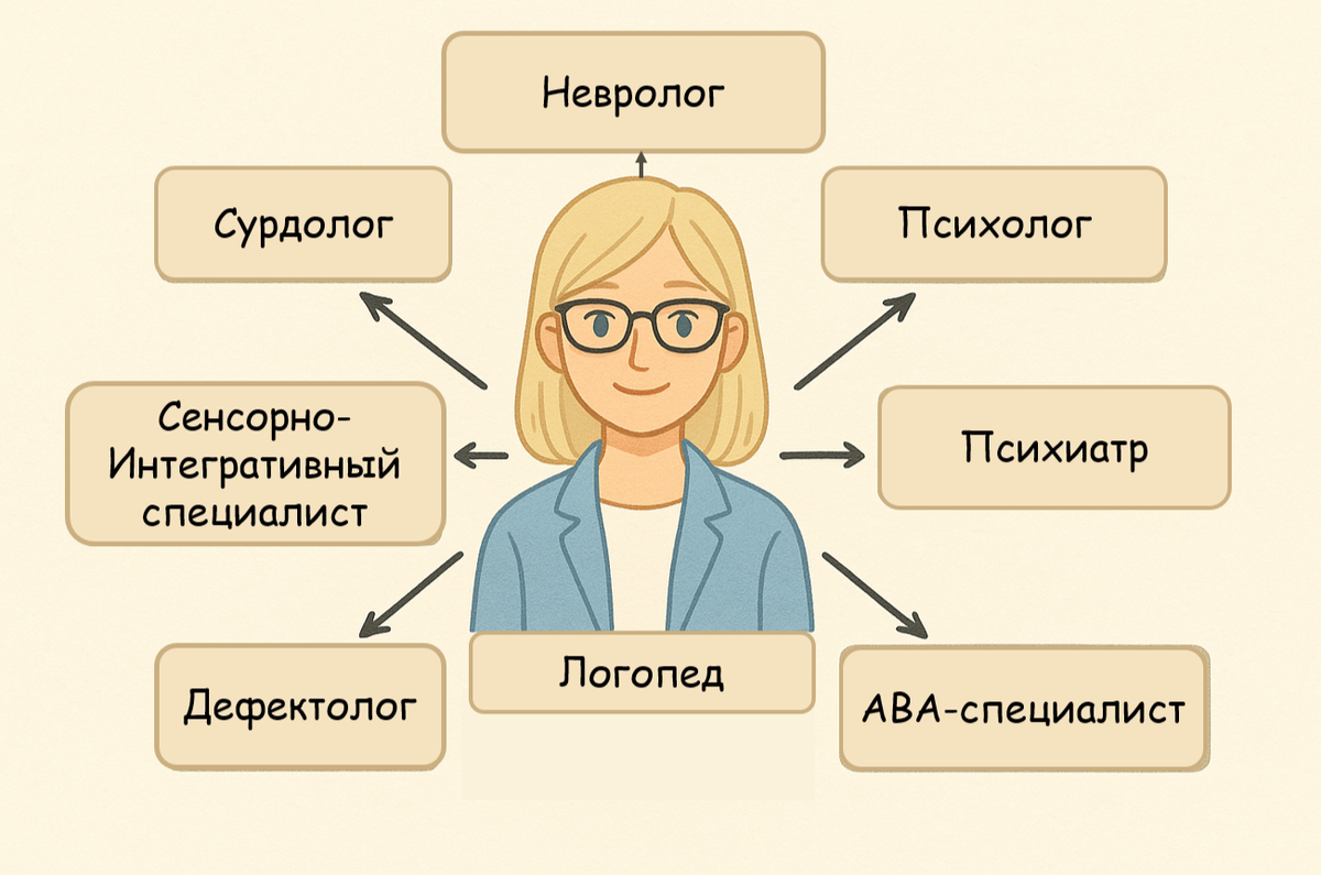 Часто логопед играет роль проводника, направляющего родителя  к нужным им специалистам.