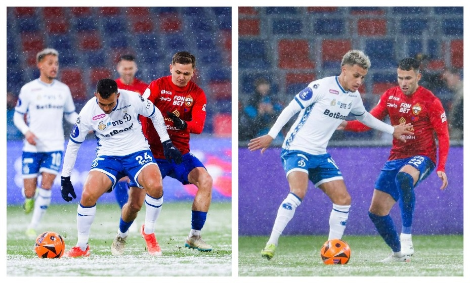 ЦСКА-Динамо. А шапки где? Валенки??  Хоть кто-то сознательный, рукавицы одел)