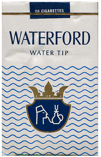 "Waterford" Water Tip. США, 1966 год. 20 штук с фильтром в мягкой упаковке и в целлофане. Производитель: "American Tobacco Company". Владелец торговой марки: "American Tobacco Company".