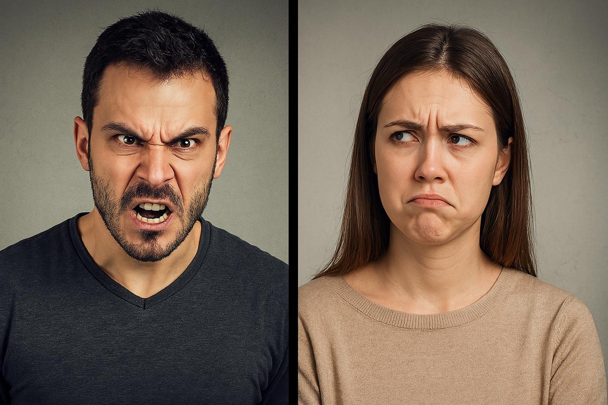 Сравнение эмоций злобы и досады