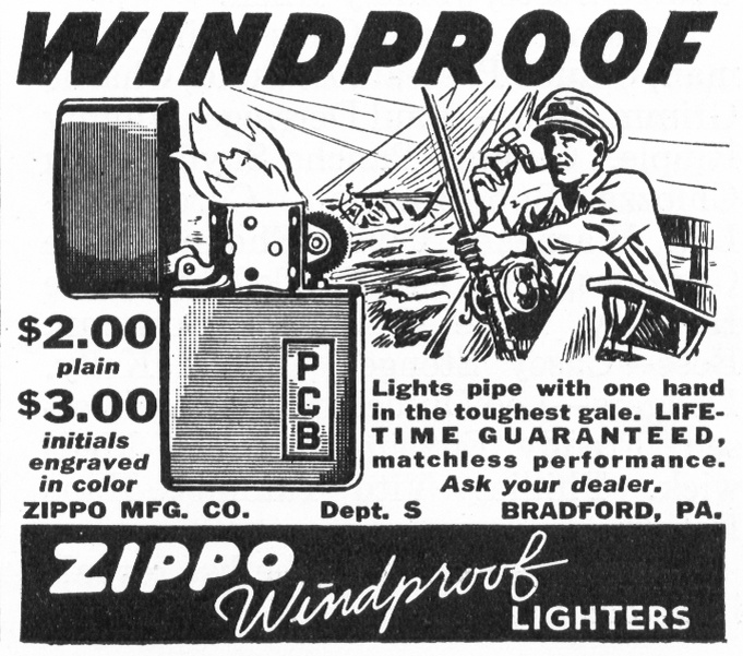 Реклама Zippo 1941 года