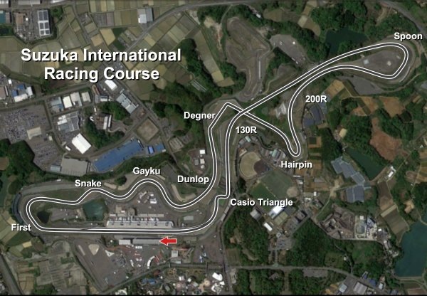 16-й Поворот отмечен надписью "Casio Triangle"