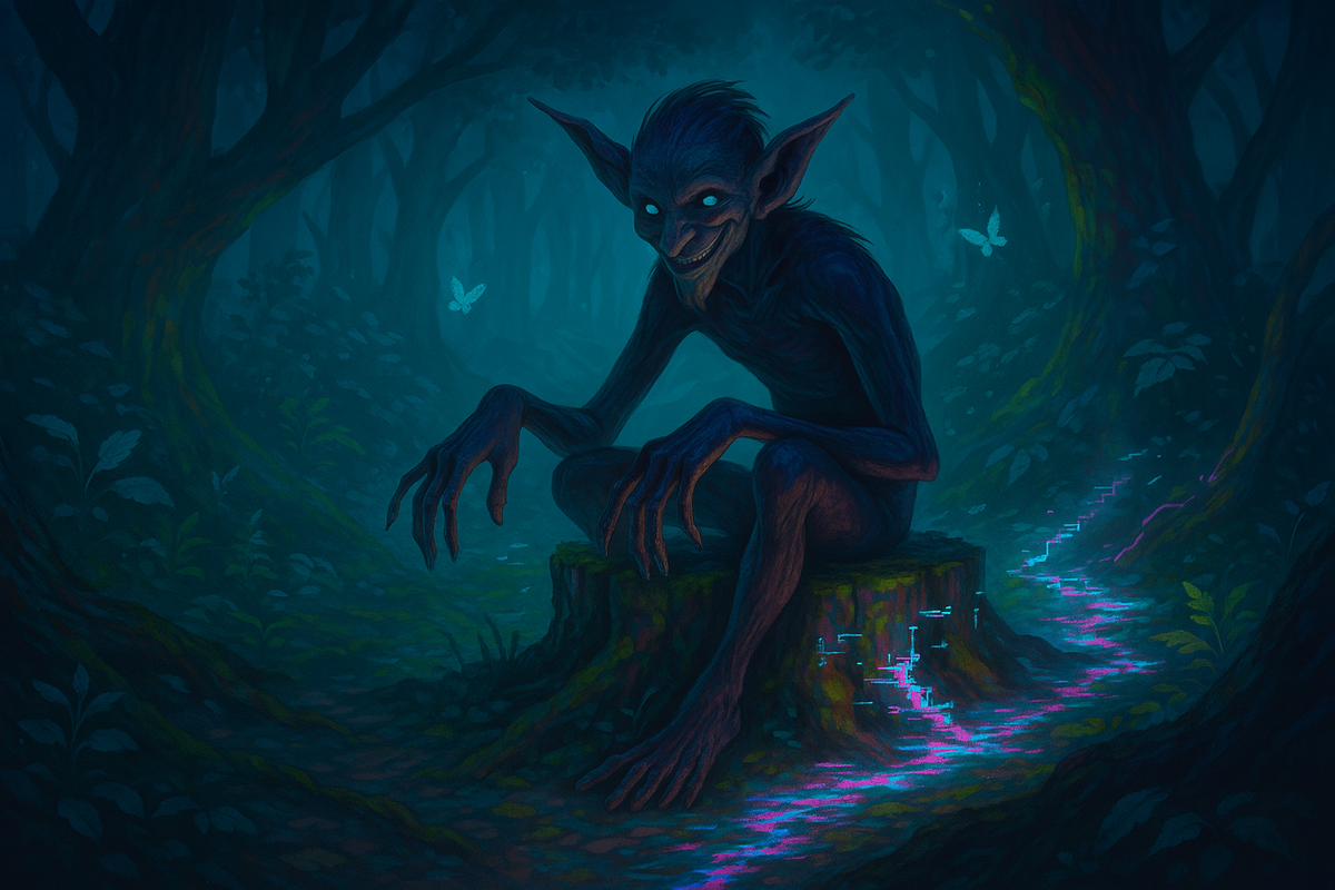 «Лес-голограмма и Сбиватель Тропинок»**
Сказка с корнями, которые растут в проводах.