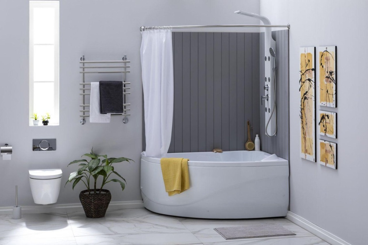 Вытянутый санузел. Планировка ванной комнаты.