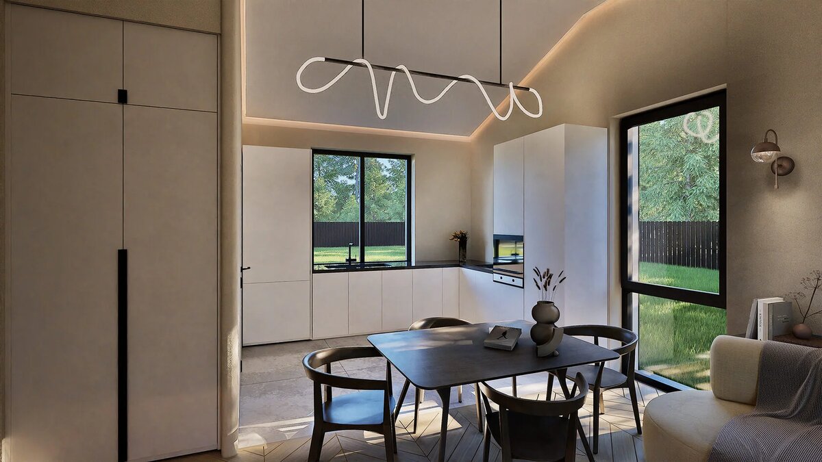 Интерьер одноэтажного дома 160м² в Юрьево Берег