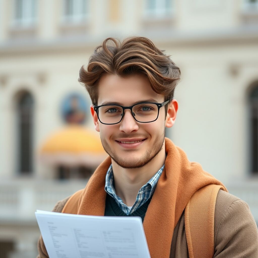 студент готовится к поступлению в магистратуру за рубежом