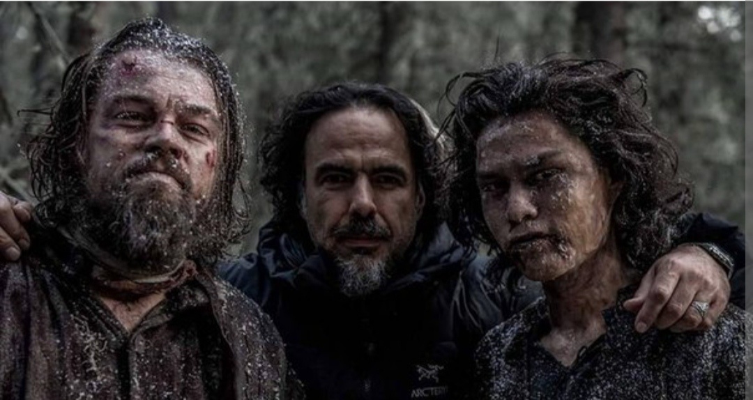 Том Харди на съёмках фильма "Выживший".