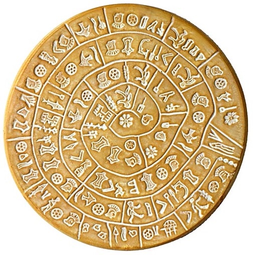 Изображение фестского диска. Сторона "В"
https://ru.wikipedia.org/wiki/%D0%A4%D0%B5%D1%81%D1%82%D1%81%D0%BA%D0%B8%D0%B9_%D0%B4%D0%B8%D1%81%D0%BA#/media/%D0%A4%D0%B0%D0%B9%D0%BB:PhaistosDiskLarge.jpg
