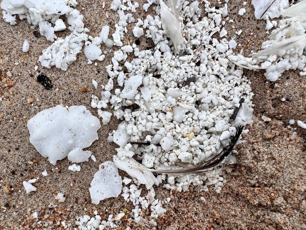    «Белый мазут» на пляже. Фото: телеграм-канал Евгения Витишко