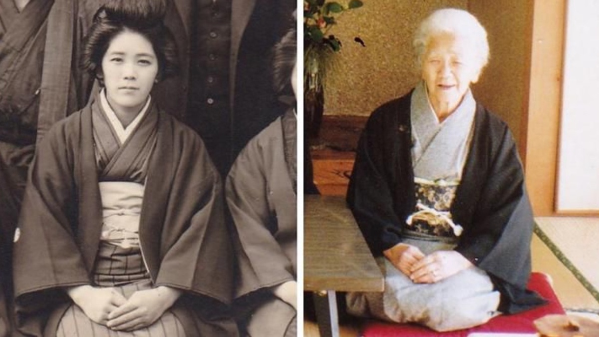 На фото слева японке 20 лет, справа - 89 лет