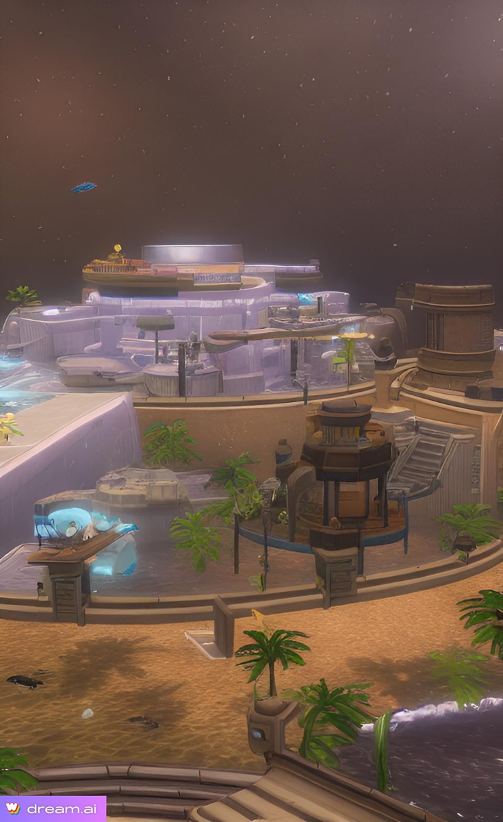 Фантазия ИИ на тему подводного симс города