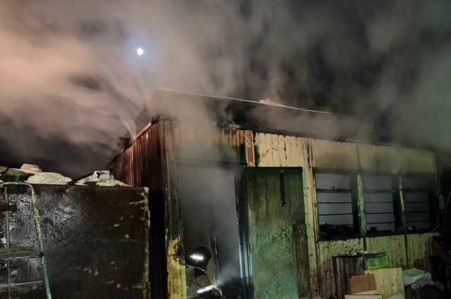    Хозяйственные постройки загорелись из-за неисправного электрооборудования. Фото: ГУ МЧС по республике Коми