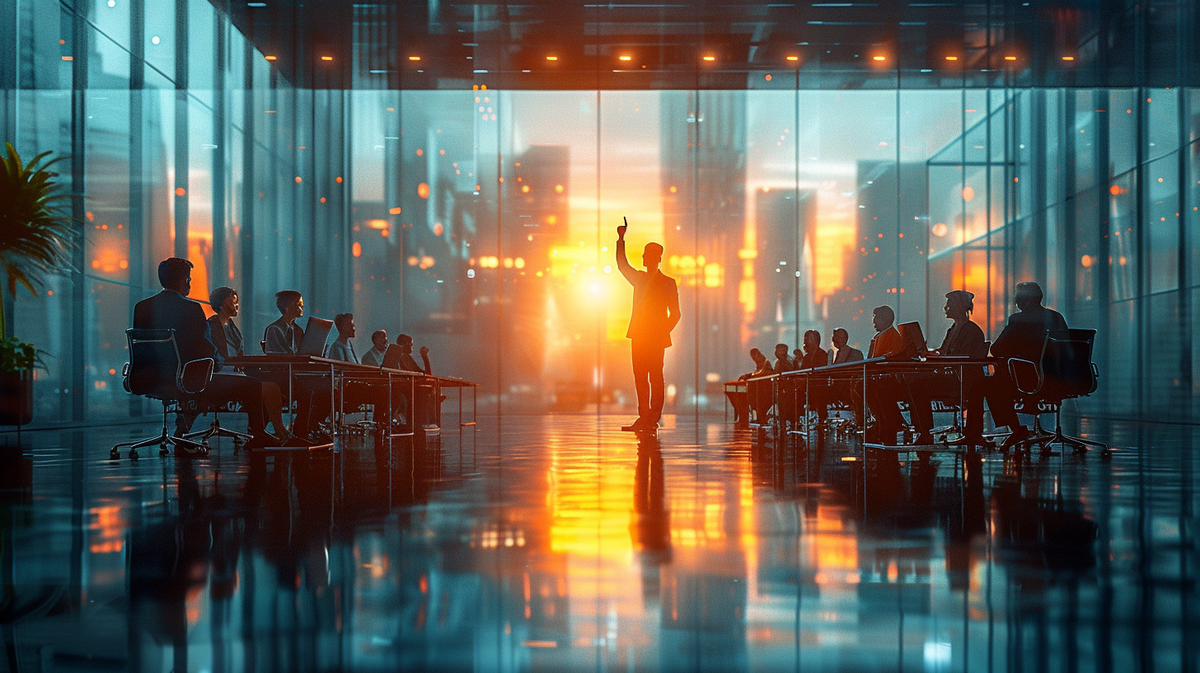 Уверенный человек высказывает свое мнение на рабочей встрече без страха осуждения коллег