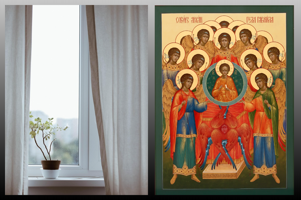 Икона Собор Архангела Гавриила/azbuka.ru, Весна, окно/pixabay.com