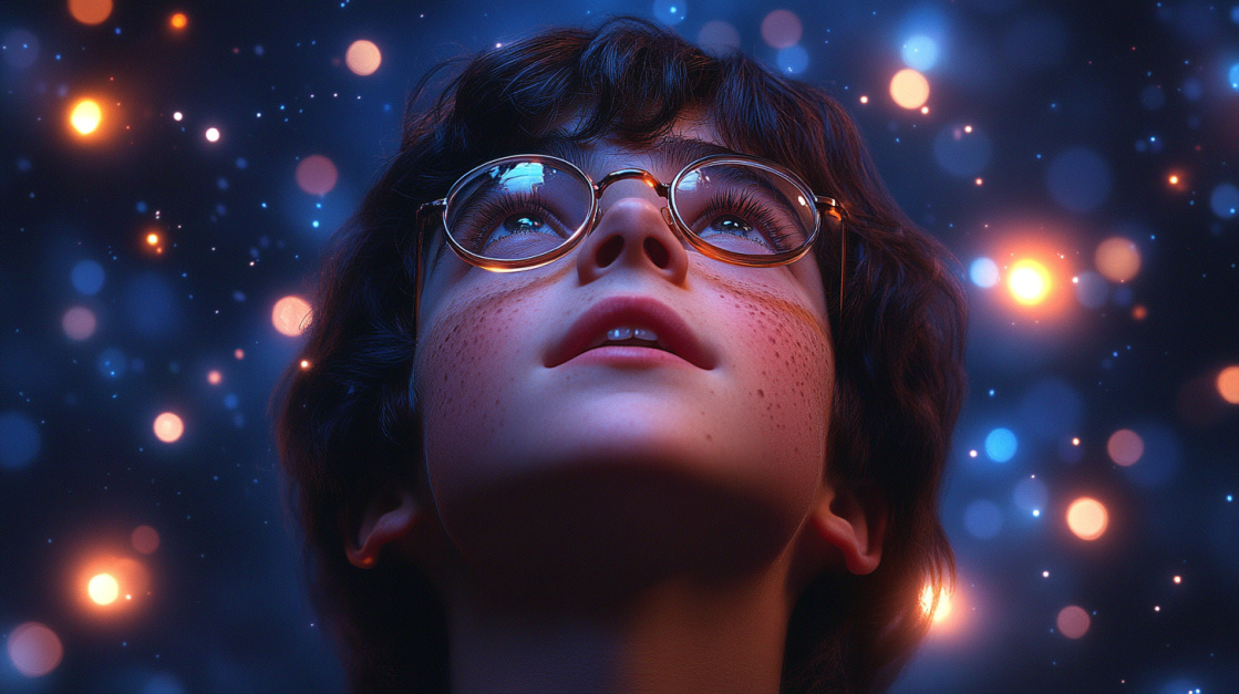 Гарри и Квиррелл среди звёзд. Космос вокруг — бесконечный, безмолвный, и вдруг внутри всё замирает. Не цель, не движение — просто тишина.