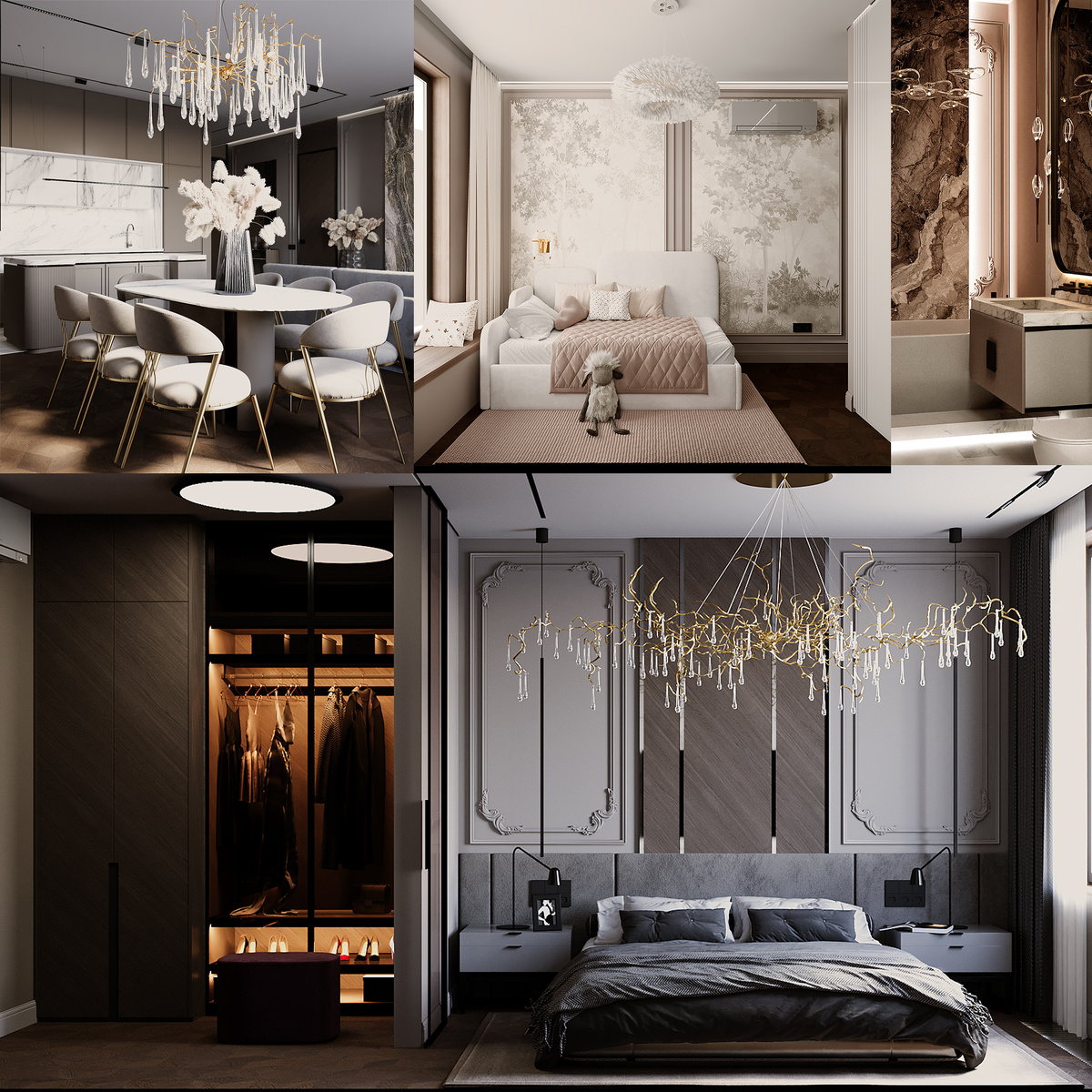 Современный дизайн интерьера сочетает в себе элементы разных стилей. Проект компании СтройМир.