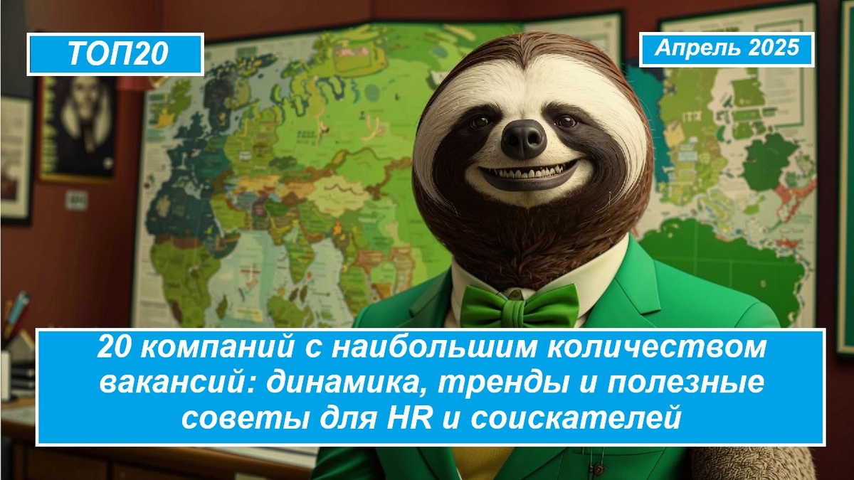 20 компаний с наибольшим количеством вакансий в апреле 2025: динамика, тренды и полезные советы для HR и соискателей