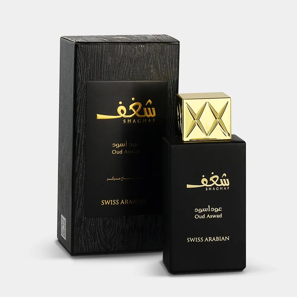 Swiss Arabian Shaghaf Oud Aswad — богатый удово-пряный аромат с густым шлейфом.