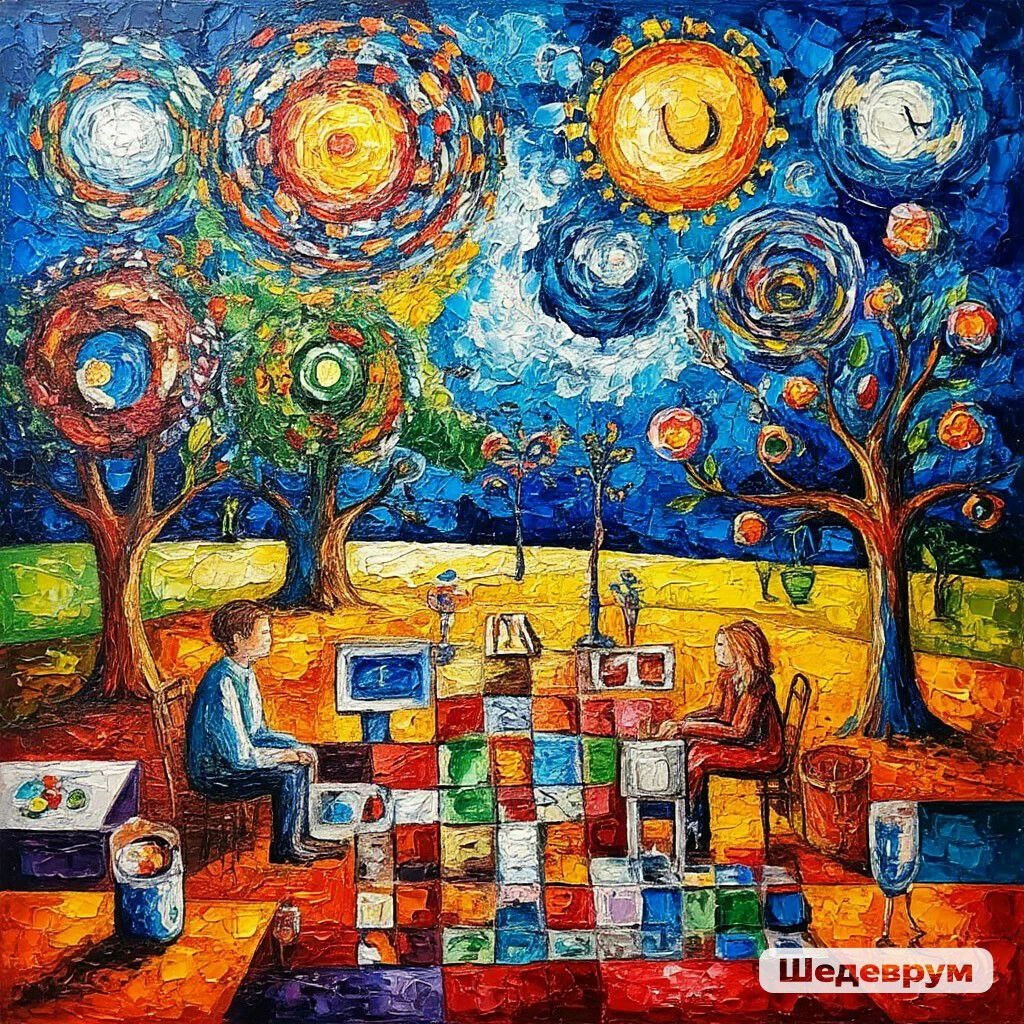 Так искусственный интеллект "нарисовал" картину "Решение проблемы и радость жизни"