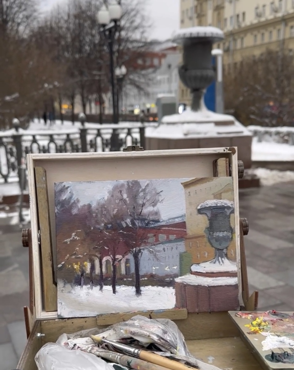 Г. Москва, Цветной бульвар, 15х20см., масло.