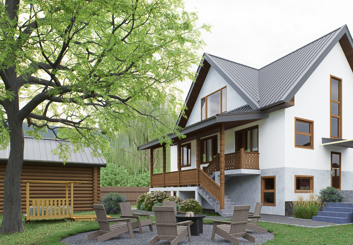 Проект Дизайн-студии "Малина-ПРО". Дом в русском стиле.